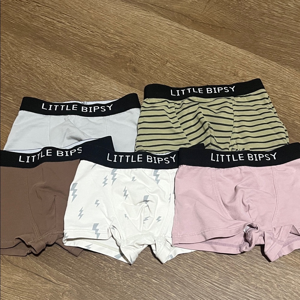 Little Bipsy Kids Boxer Briefs Set - White, Green, Brown, Pink